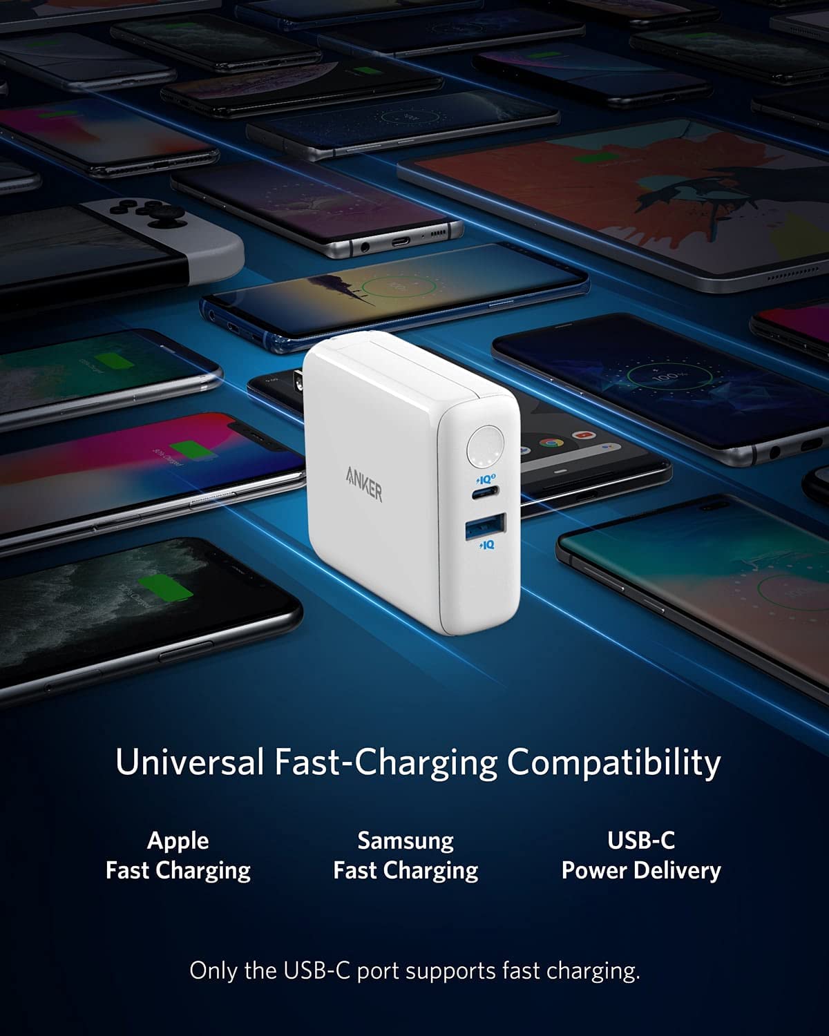 Anker PowerCore Fusion III PIQ 3.0, 18W USB-C Portable Charger 2-in-1 with Power Delivery Wall Charger
