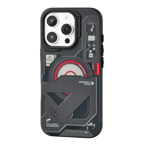 کاور مگ سیف Wakcas اورجینال مدل Black Emergency Panel مناسب برای iPhone 16 ProMax